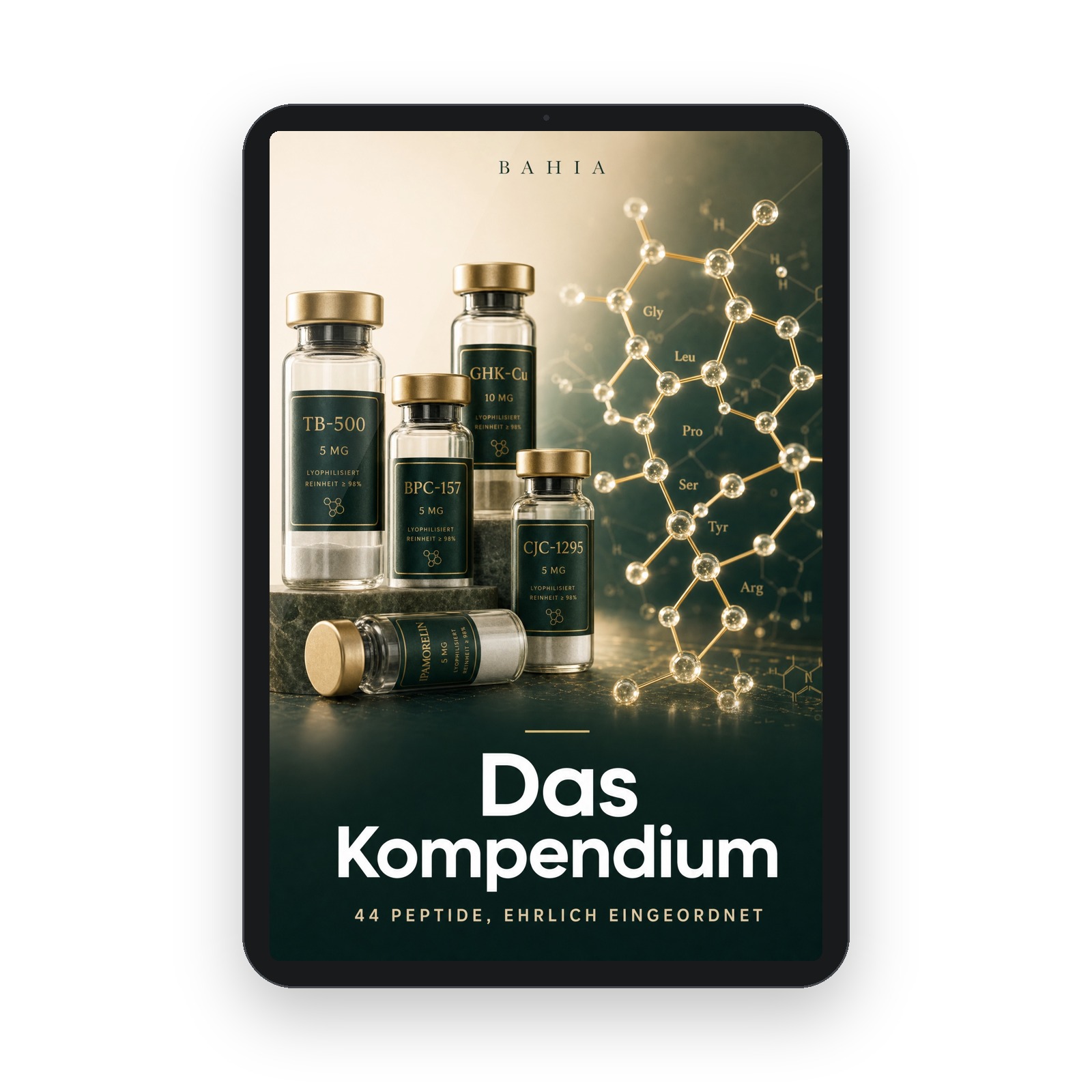 Das Peptid-Kompendium – Tablet-Ansicht
